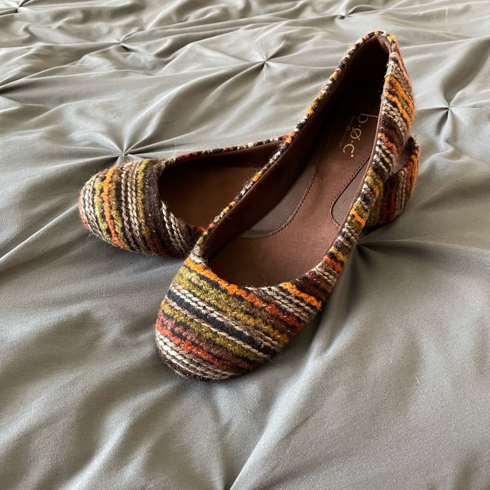 Born b.o.c. Boho Woven Yarn Textile Multicolor Ballet Flats Size 8.5